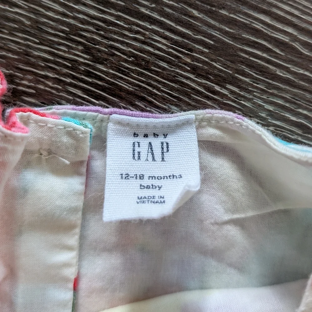 Baby Gap Floral Set in Ivory Frost Size 12-18 Months Linen Blend